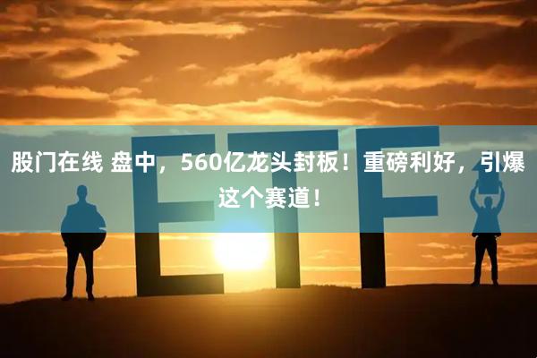 股门在线 盘中，560亿龙头封板！重磅利好，引爆这个赛道！